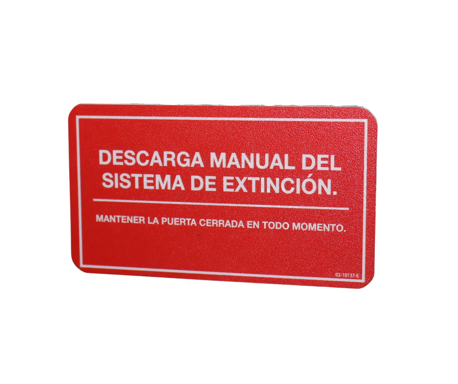 [02-10137N] Clean agent sign s/l (02-10137-sp)