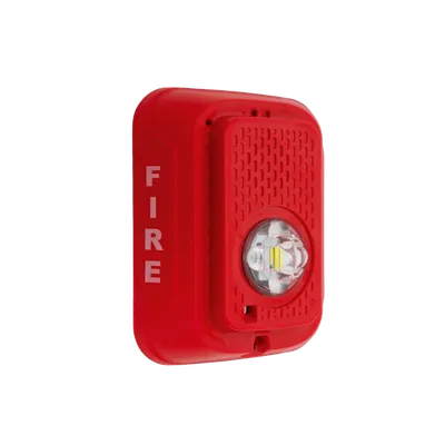 Luz estroboscópica LED, rojo, montaje en pared, leyenda "FUEGO"