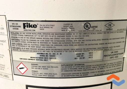 Placa general de identificación del cilindro